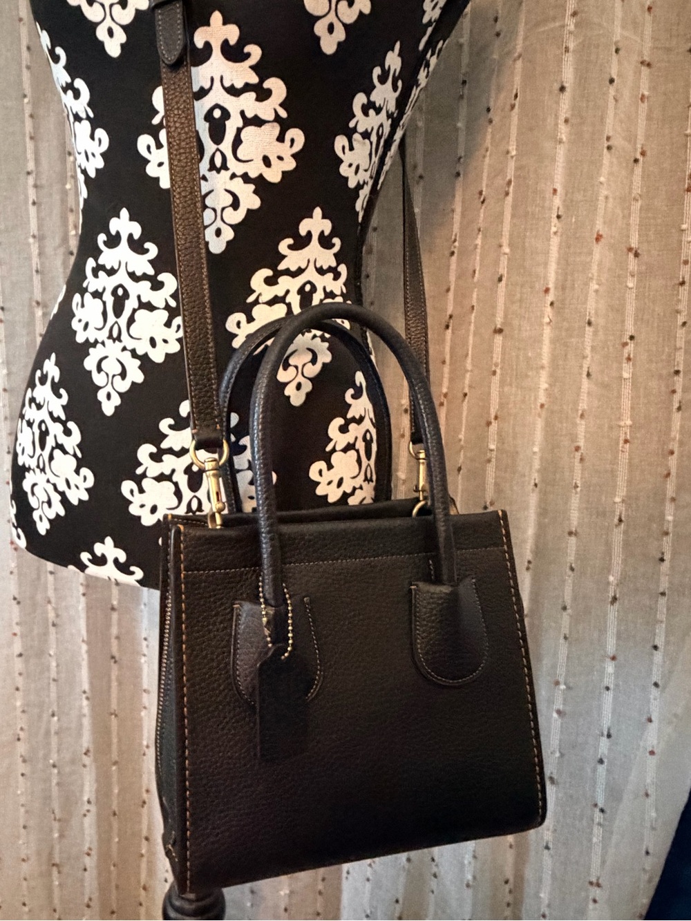Coach Pebbled Leather Tote in Black - Picture 4 of 11